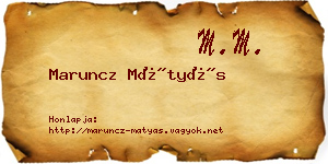 Maruncz Mátyás névjegykártya